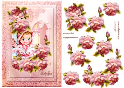 Vintage Baby Girl and English Roses