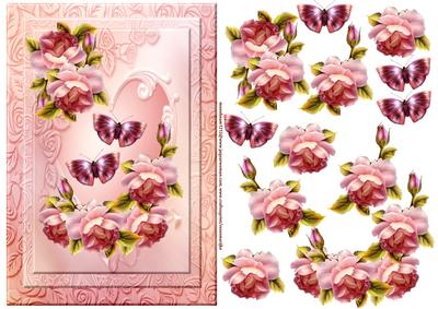 Romantic Roses and Butterflies
