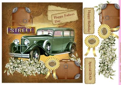 Male Card Vintage Car