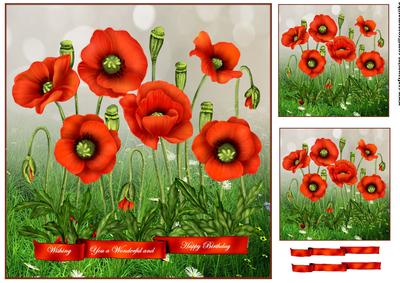 Toppers & Tags Poppies