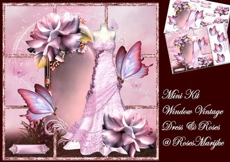 Mini Kit Window Pink Dress & Roses