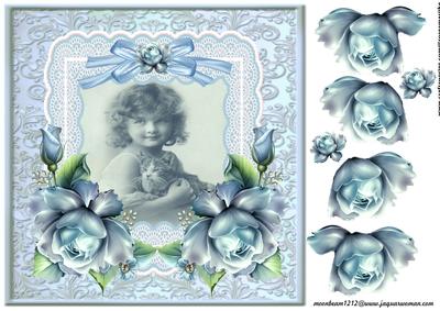 Vintage Girl in Lace Frame