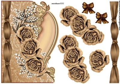 Over the Edge Vintage Brown Roses
