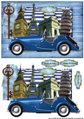 Vintage Male Card Bon Voyage