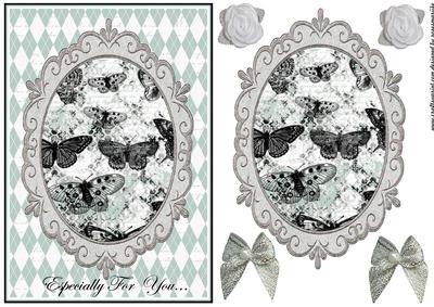 Butterflies in Vintage Frame