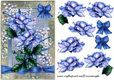 Gold Gilt Frame Bleu Roses