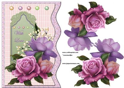 Wave Card Beautiful Roses & Pearls