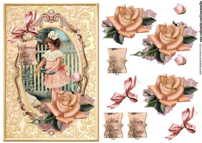 Vintage Girl & Roses