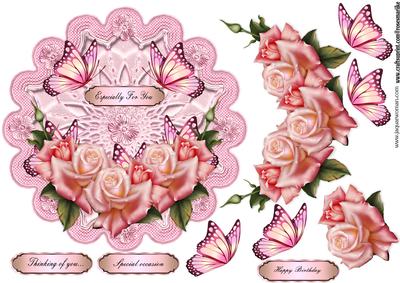 Lace Topper Roses & Butterflies