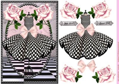 Polka Dot Dress and Pink Roses