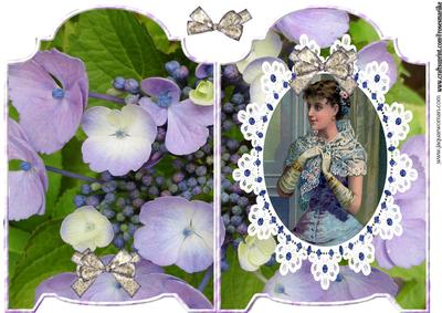 Shaped Screen Card Vintage Lady