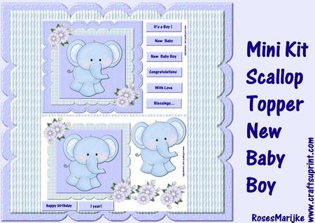 Mini Kit Scallop Topper New Baby Boy