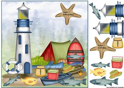 Male Card Fishing at Sea