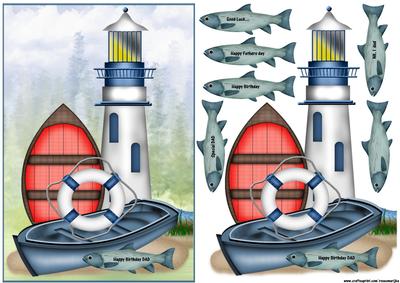 Male Card Lighthouse/fishing