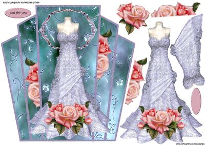 Art Deco Frame Vintage Dress & Roses