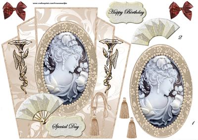 Art Deco Frame Vintage Cameo