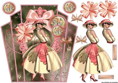 Art Deco Frame Gorgeous Lady