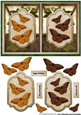 Male Card Vintage Butterflies