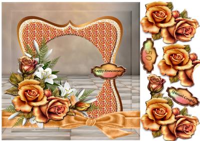 Open Scallop Frame Happy Anniversary(50)