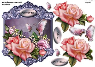 Ornated Frame & Pink Roses
