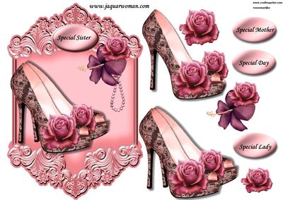 Pink Shoes in Ornated Frame