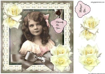 Vintage Girl in Broderie Frame