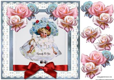 Vintage Little Girl in Broderie Frame