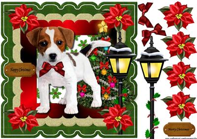 Scallop Topper Cute Puppy Happy Christmas