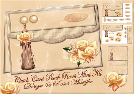 Mini Kit Clutch Card Peach Roses