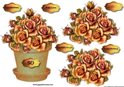 Flowerpot Golden Roses