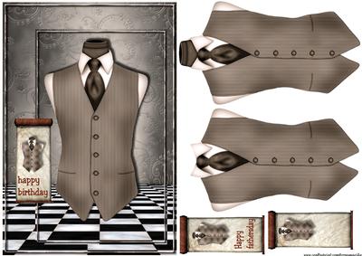 Male Card Grey Vest