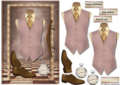 Male Card Vest Vintage Style