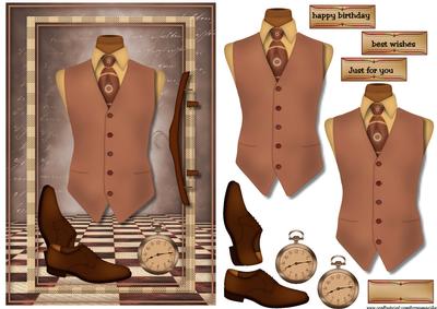 Male Card Vest in Vintage Style