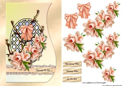 Shaped Card Lattice & Blossoms