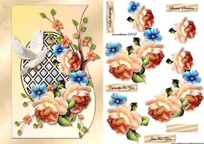 Shaped Card Lattice & English Roses
