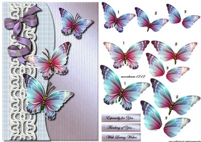 Wavy Edge Card Front Butterflies Are Free