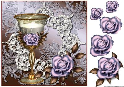 Antique Glass and Roses