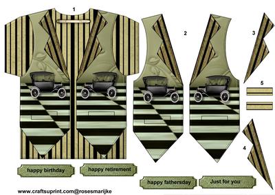 T Shirt Card Male Vintage Car