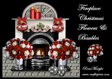Fireplace Christmas Flowers & Baubles Mini Kit