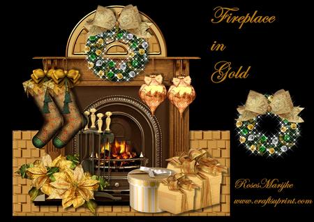 Mini Kit Fireplace in Gold