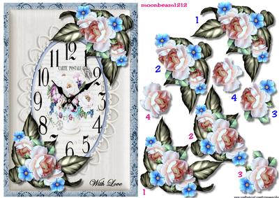 Vintage Clock & Roses