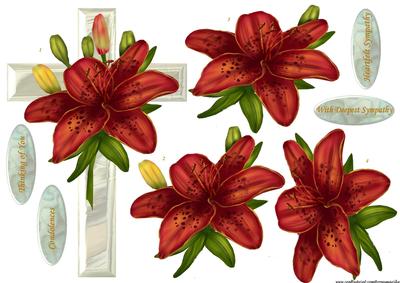 Sympathy Cross & Red Lilies