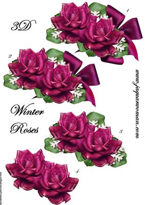 3 D Winter Roses Corsage