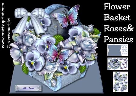 Mini Kit Flower Basket Roses & Pansies