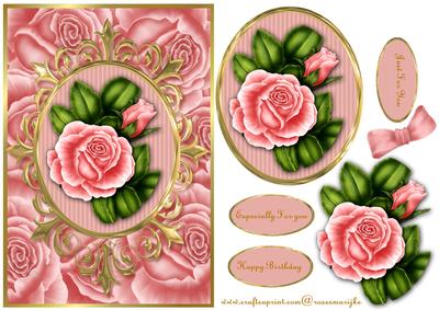 Oval Cameo Vintage Roses