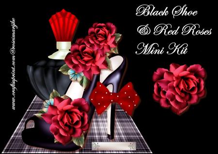 Mini Kit Black Shoe & Red Roses
