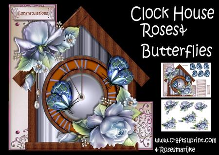 Clock House Roses& Butterflies Minikit