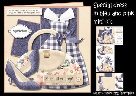 Mini Kit Special Dress in Bleu & Pink
