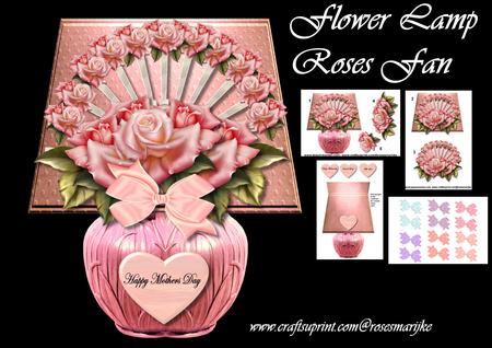 Flowerlamp Pink Roses Fan