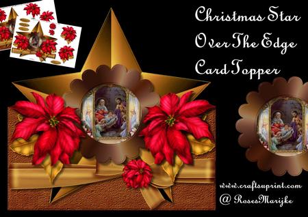 Christmas Star Over the Edge Card Topper Mini Kit